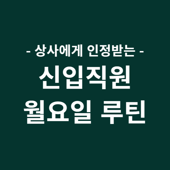 신입직원 월요일 루틴