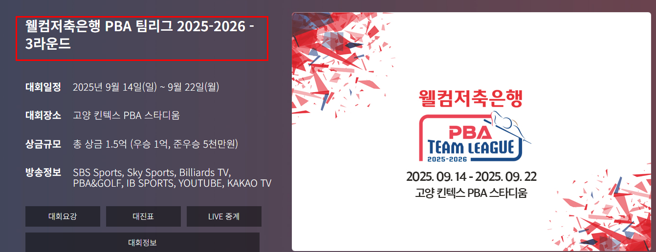 웰컴저축은행 팀리그전