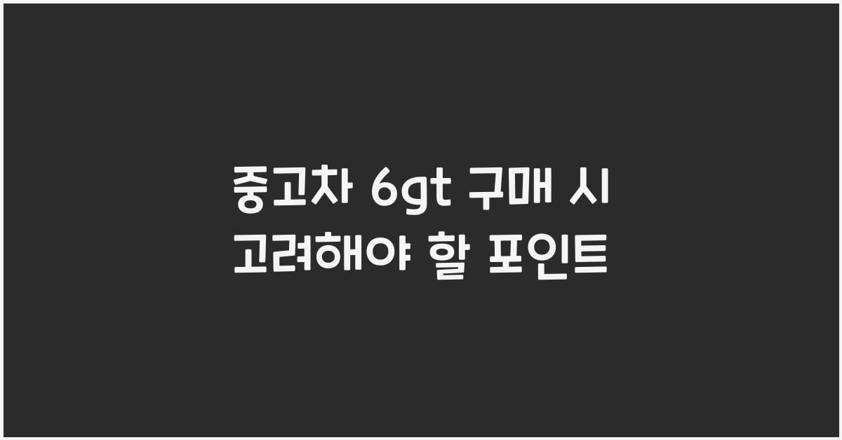 중고차 6gt