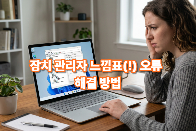 윈도우 장치 관리자 느낌표 오류 대표 이미지