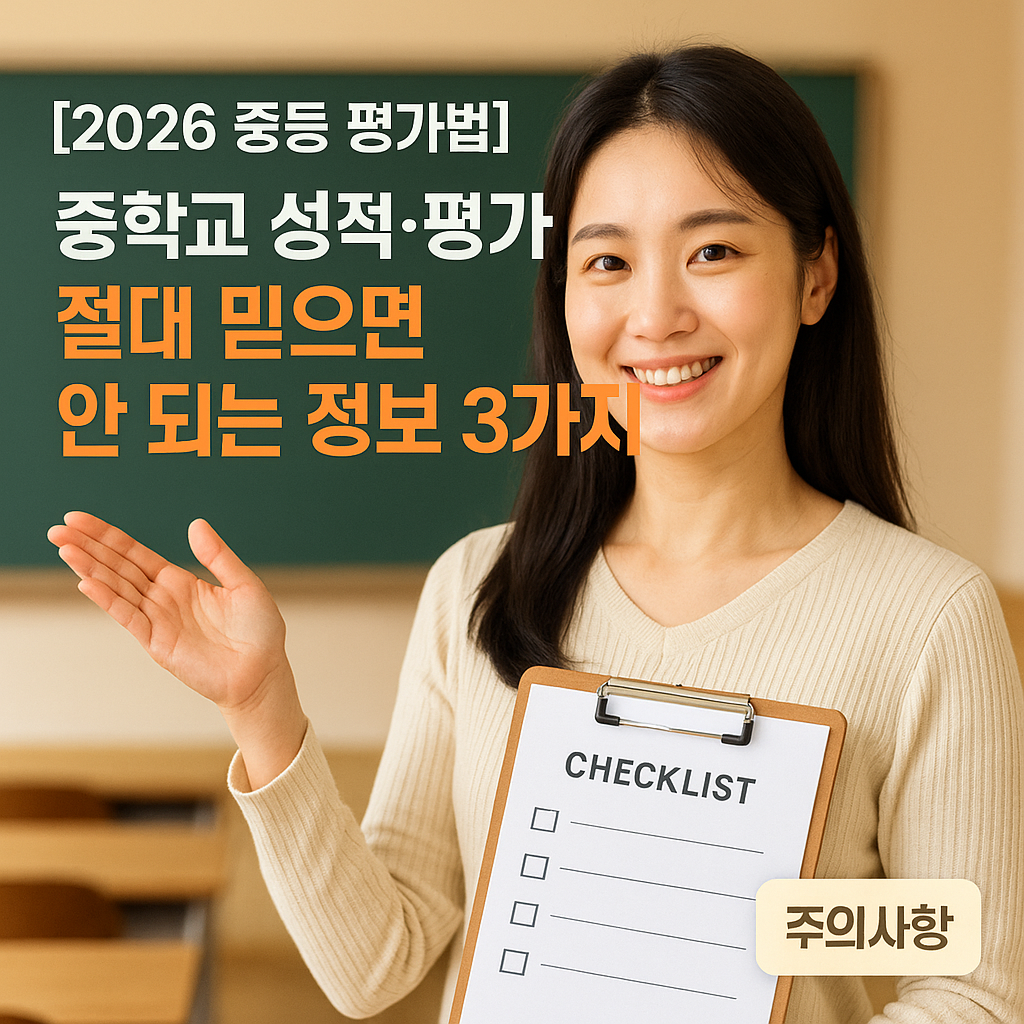 [2026 중등 평가법] 중학교 성적&middot;평가 ｜ 절대 믿으면 안 되는 정보 3가지