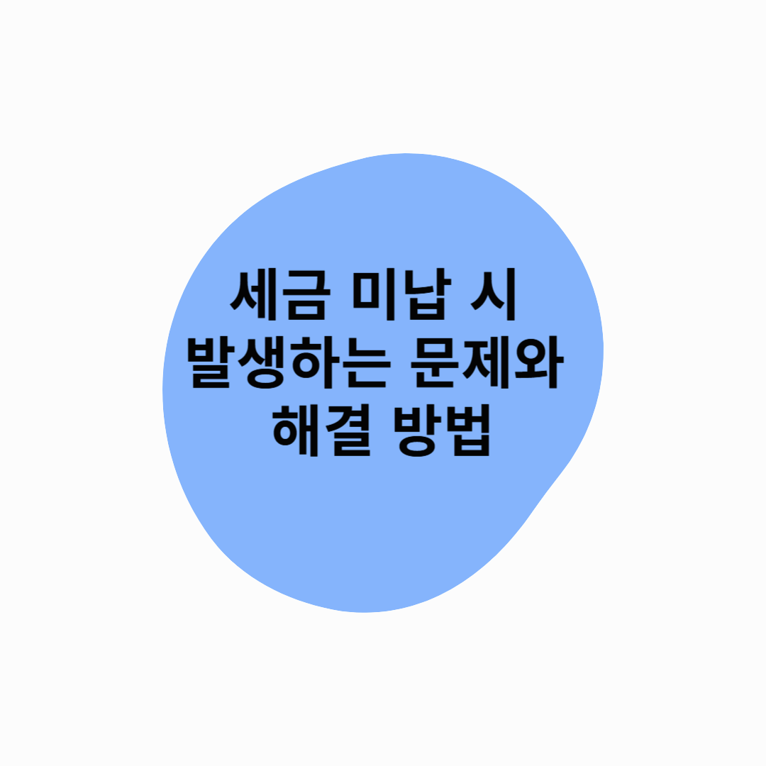 세금 미납 시 발생하는 문제와 해결 방법