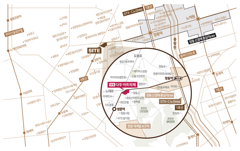 창동 다우아트리체 위치 지도