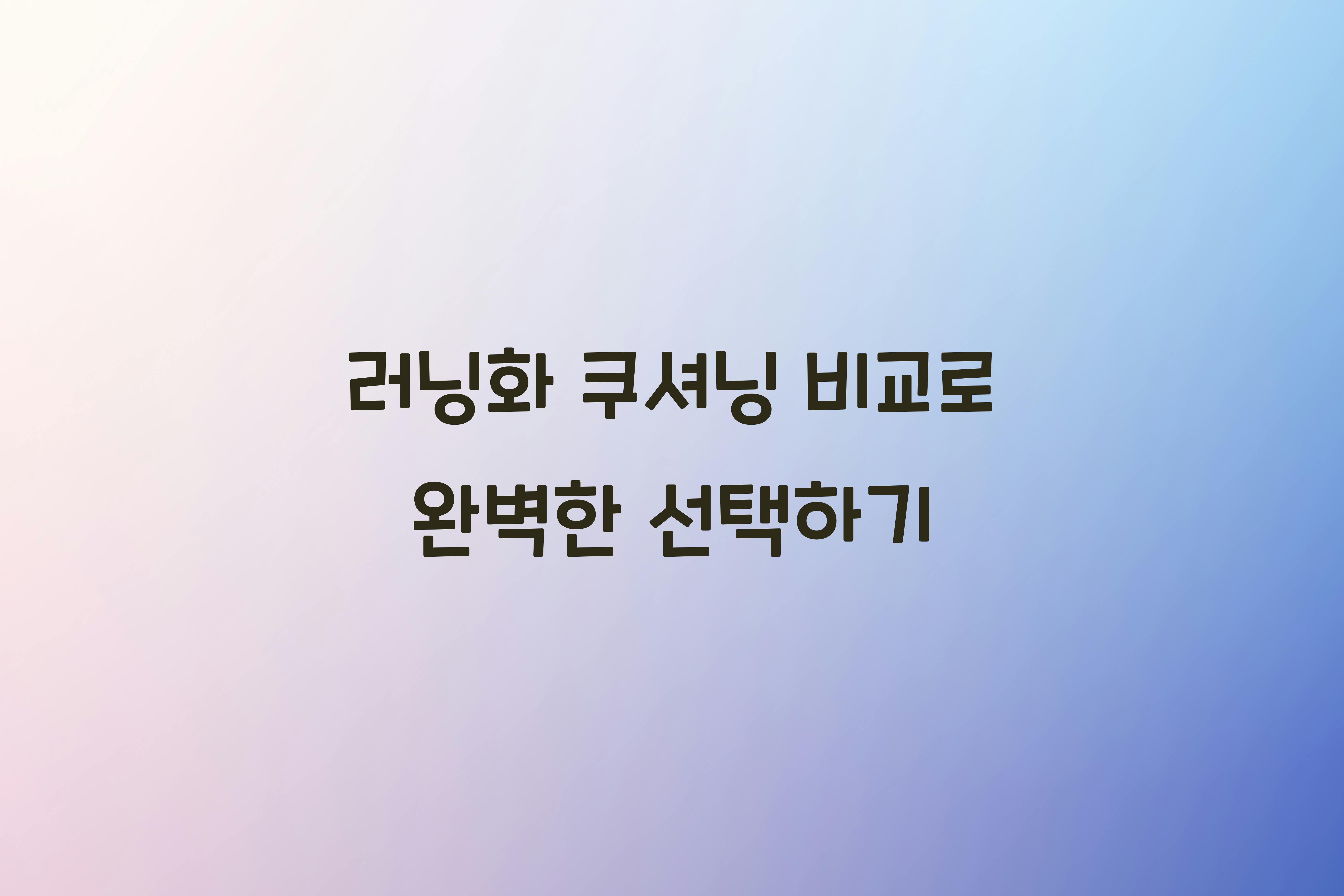러닝화 쿠셔닝 비교