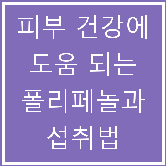 피부 건강에 도움 되는 폴리페놀과 섭취법