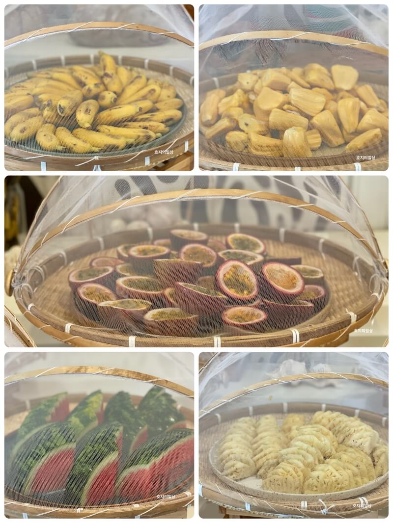 나트랑 미아 리조트 - 더 키친 조식 뷔페 신선한 과일