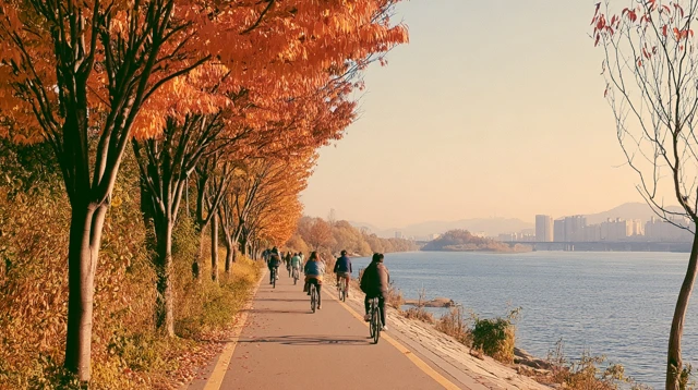 출발 전 장비를 점검하는 라이더