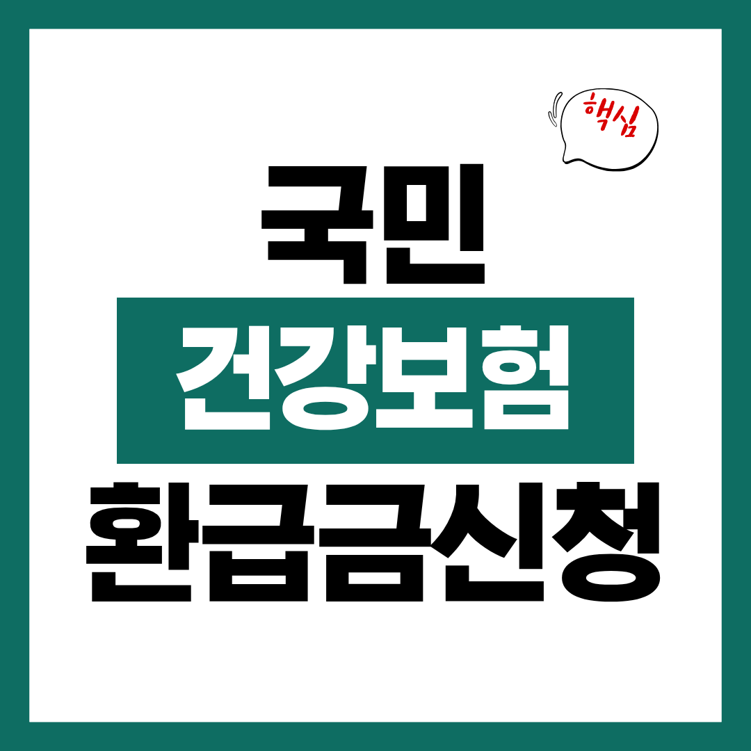 국민건강보험 환급금 기한 내 신청하는 방법 알아보고 바로 신청하기