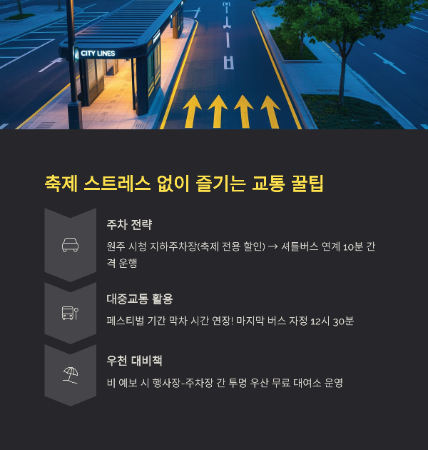 축제 스트레스 없이 즐기는 교통 꿀팁