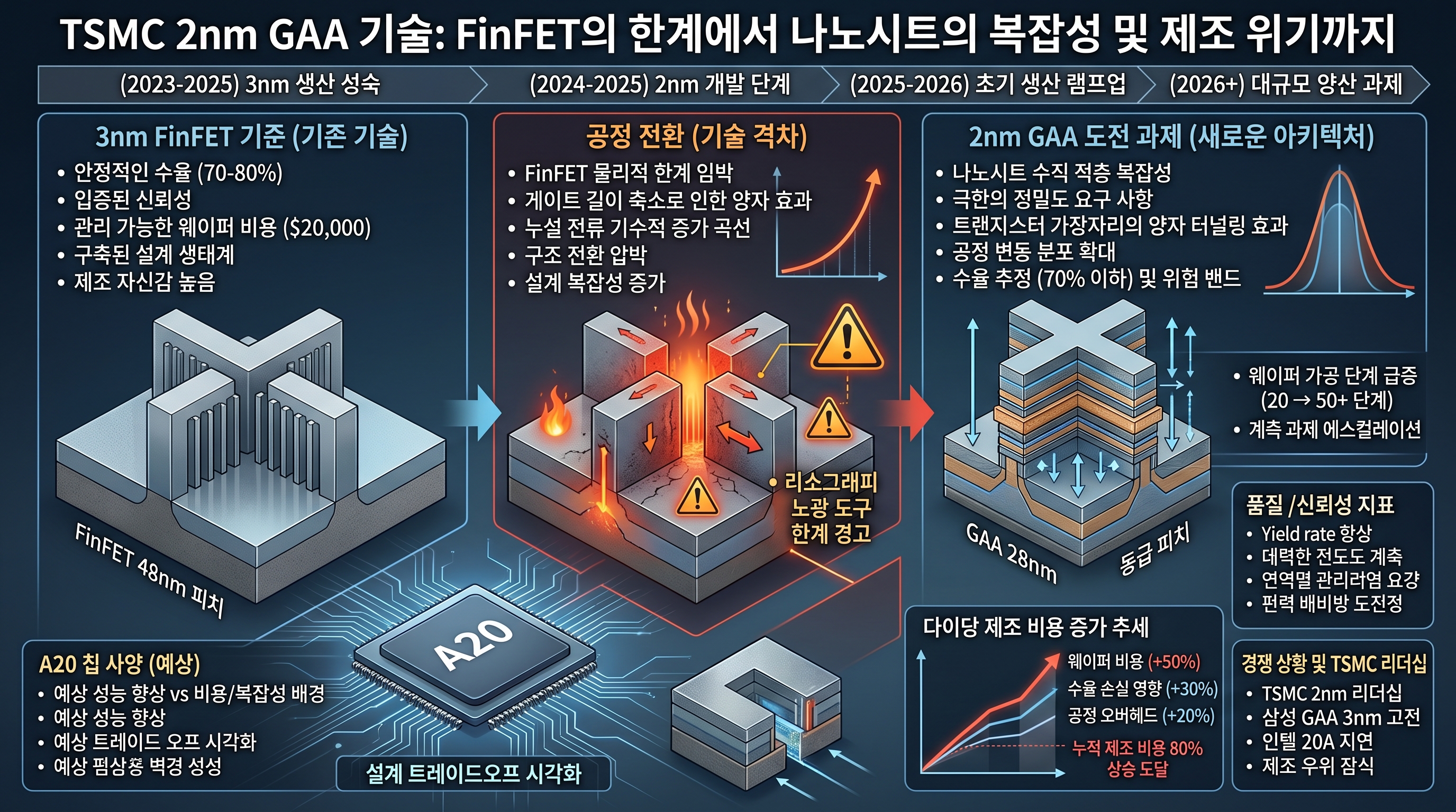 TSMC 2nm, GAA 구조, 나노시트, 공정 미세화 한계