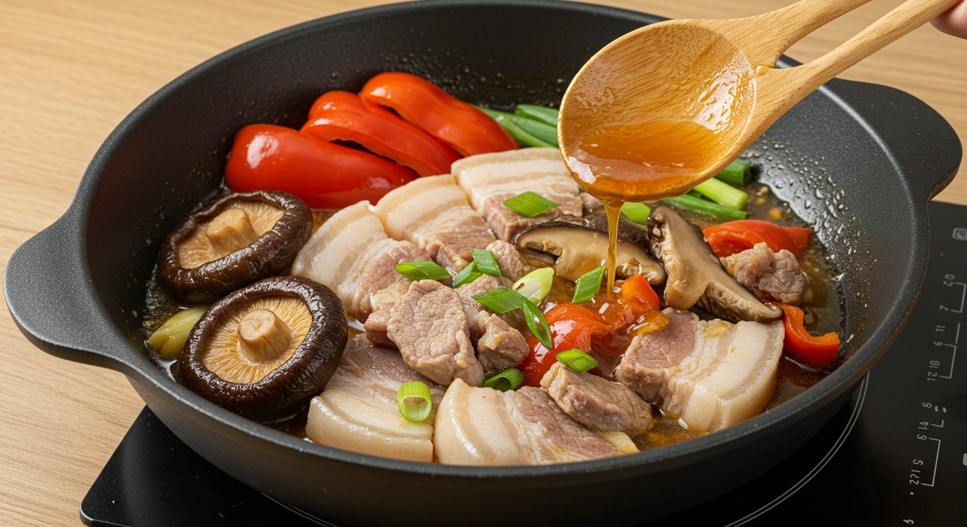 라조육 황금레시피, 돼지고기 삼겹살로 만드는 매콤중식 요리