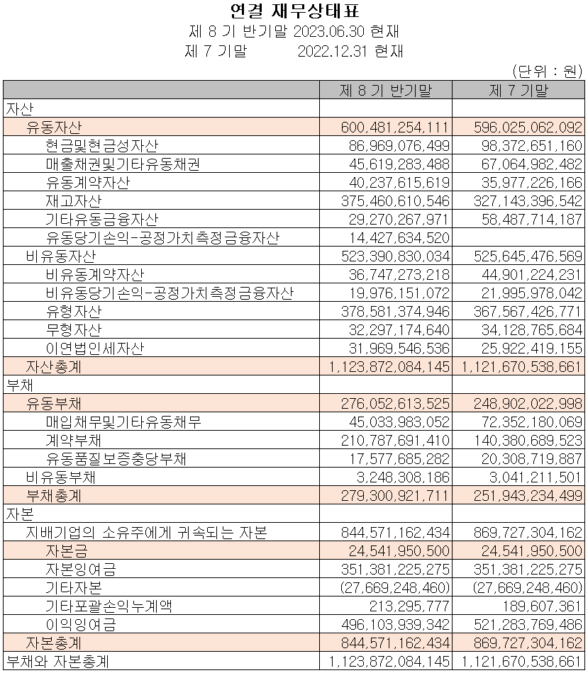 원익IPS - 재무상태표