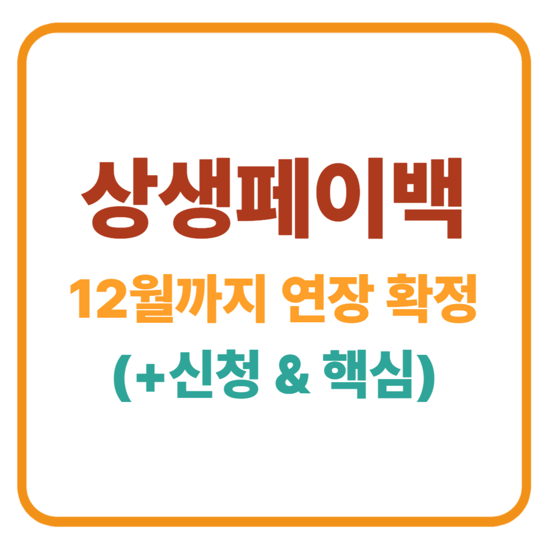 연말까지 쓴 카드 돈 돌려주는 상생페이백, 12월까지 연장 확정!