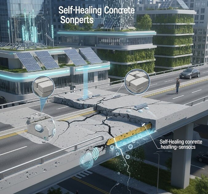 자가치유 콘크리트 활용