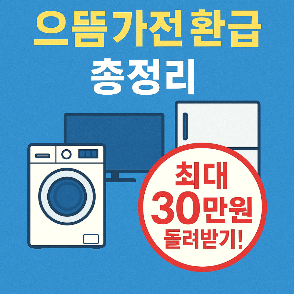 으뜸가전 환급 총정리 &ndash; 최대 30만원 돌려받기! 인포그래픽