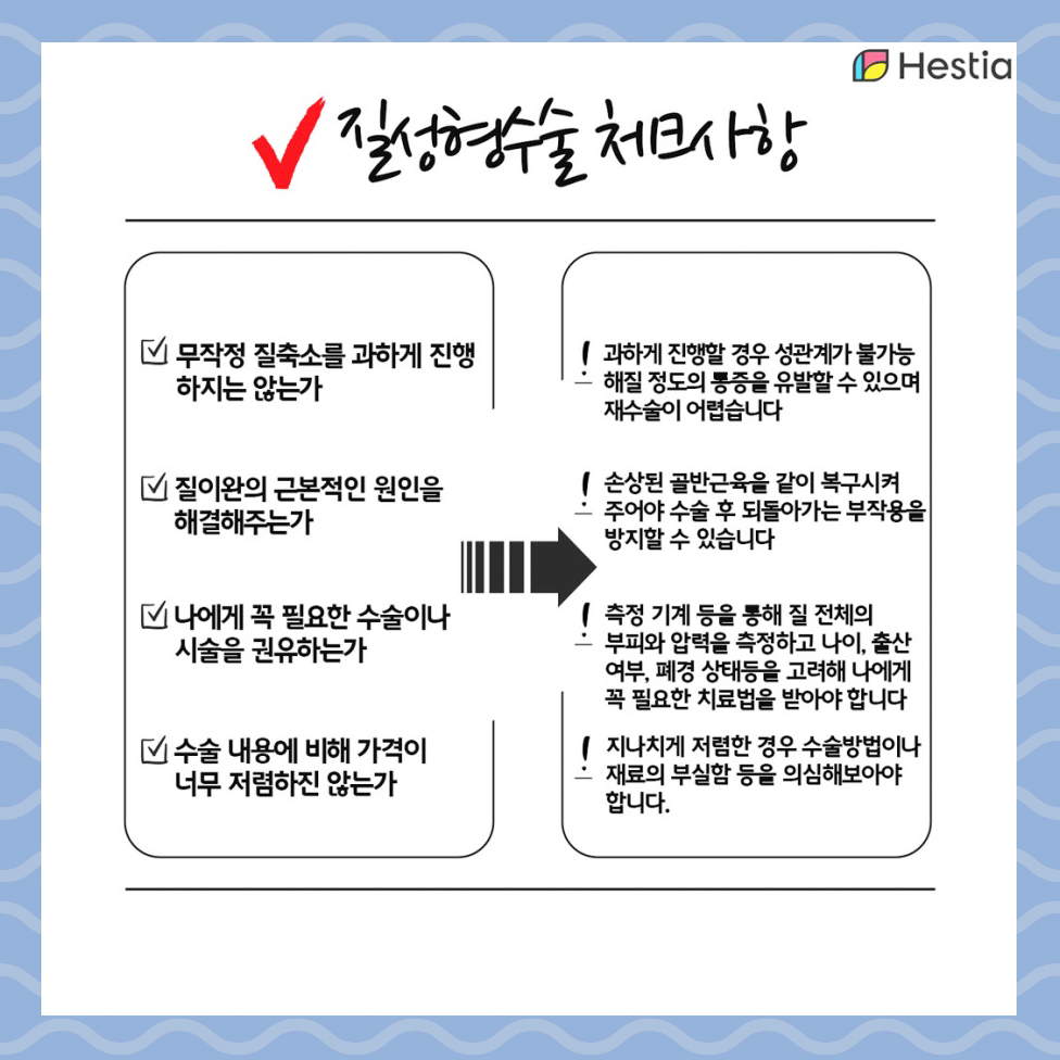 질축소수술 체크사항