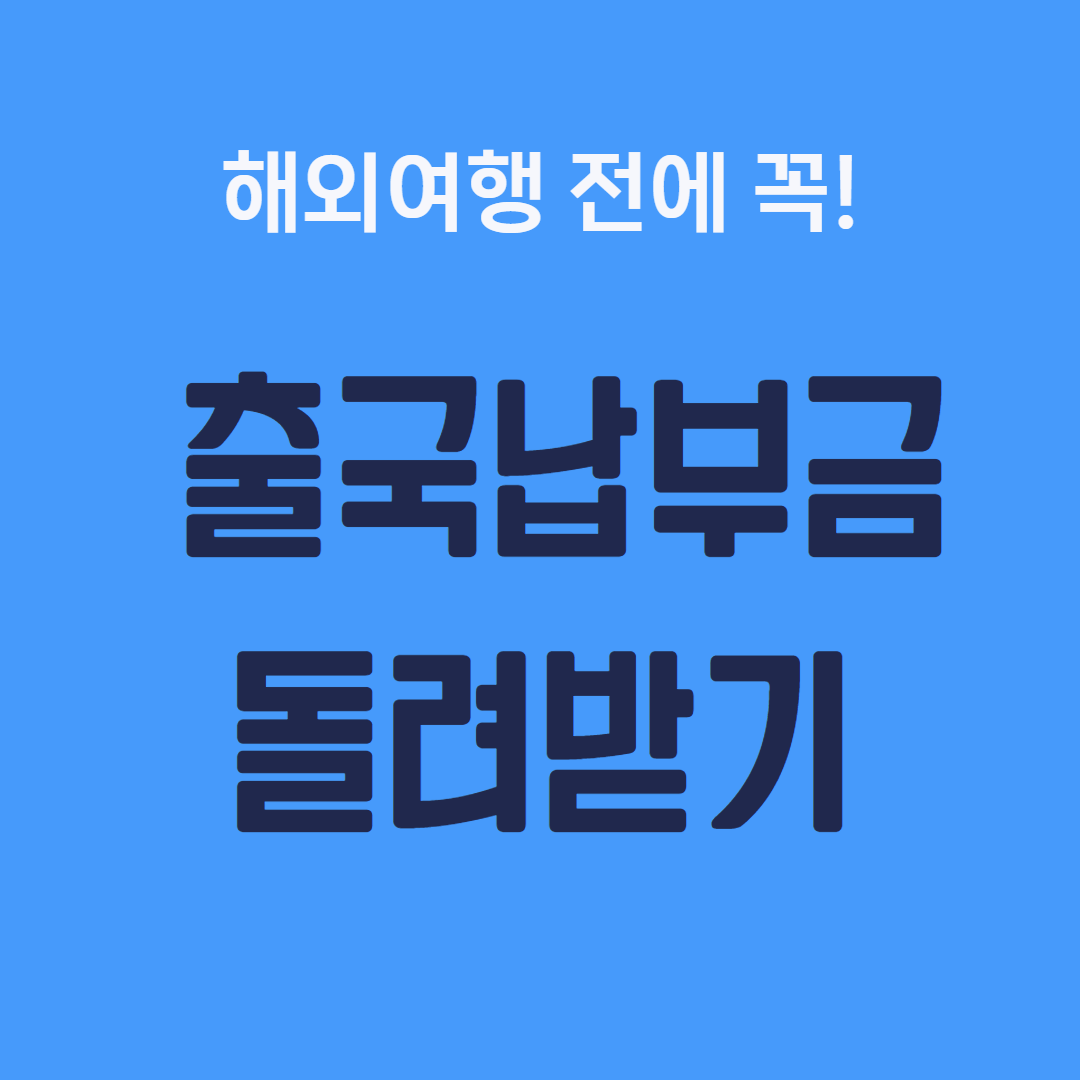 해외여행 전 필수! 출국납부금 환급받는 법 (공항세, 환급신청, 절차) 관련사진