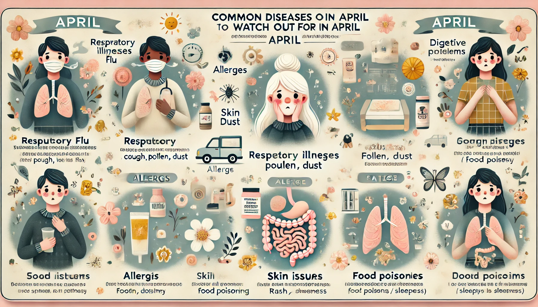 4월에 걸리기 쉬운 질병의 이미지