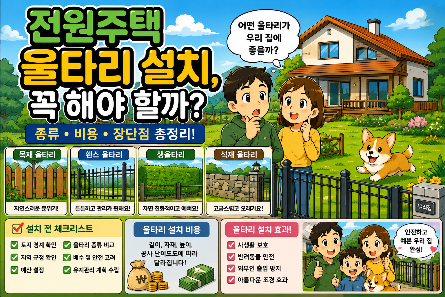 전원주택 울타리 설치