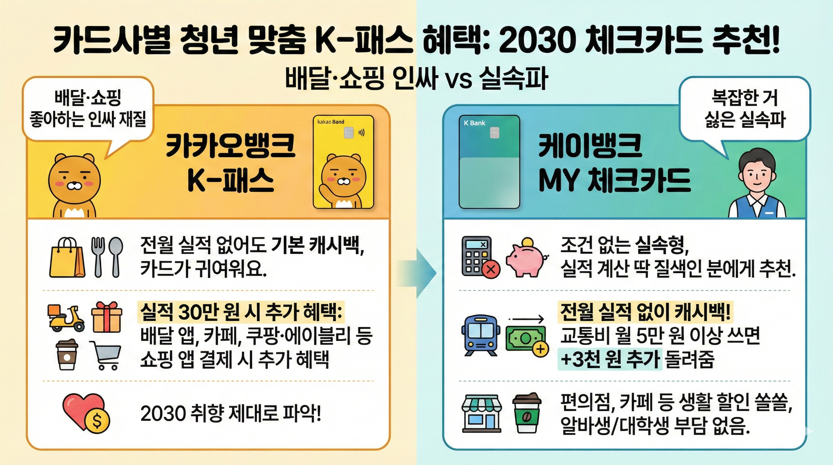 카드사별 청년 맞춤 혜택: "체크카드, 뭘 써야 할지 모르겠다면?"