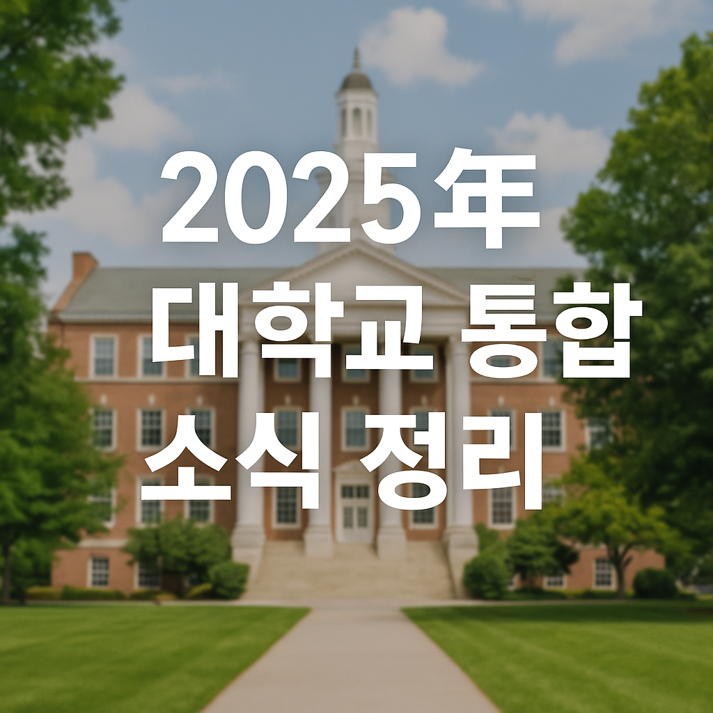 2025년 대학교 통합 소식