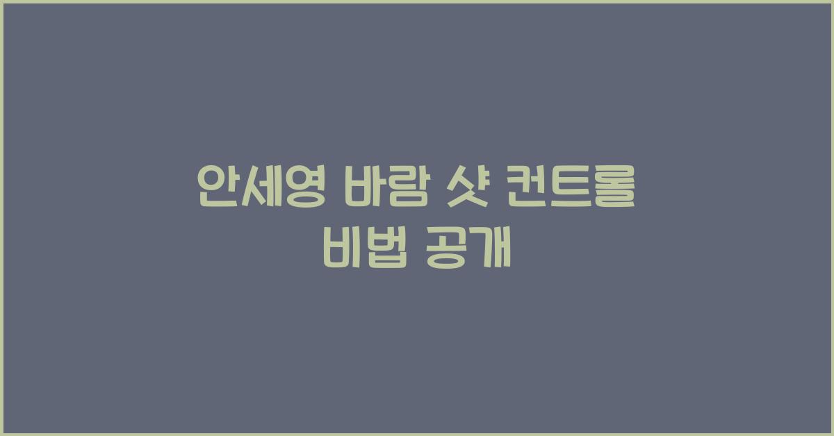 안세영 바람 샷 컨트롤