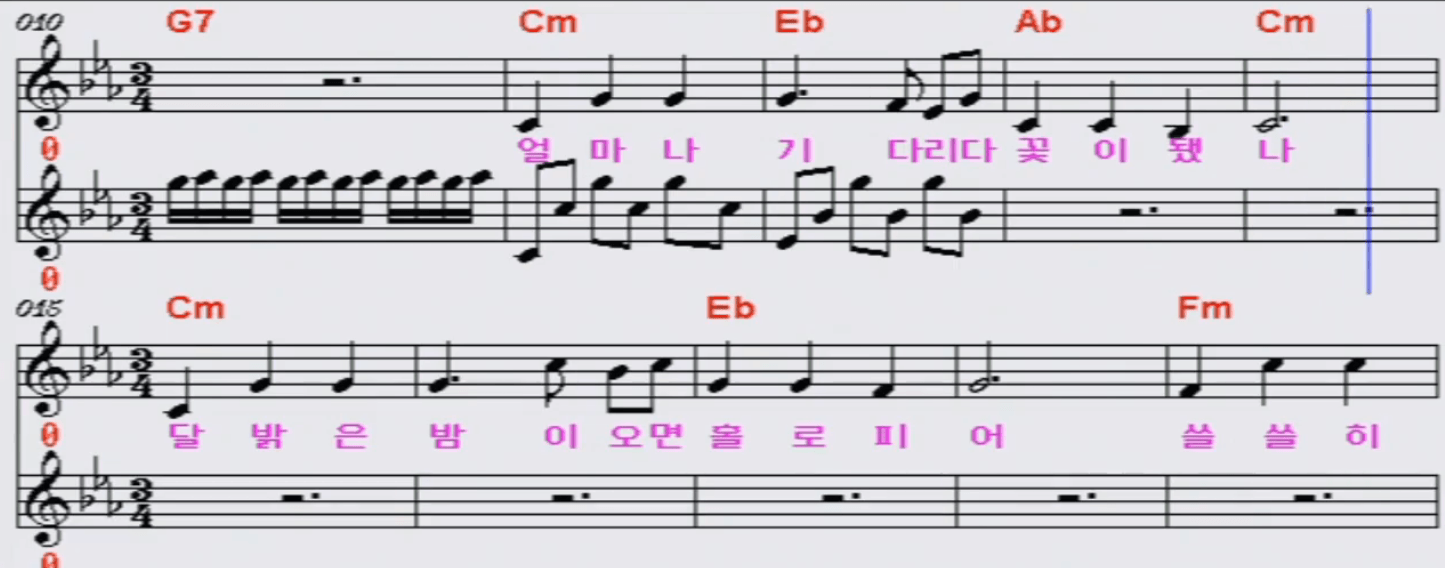 이용복 달맞이꽃 악보