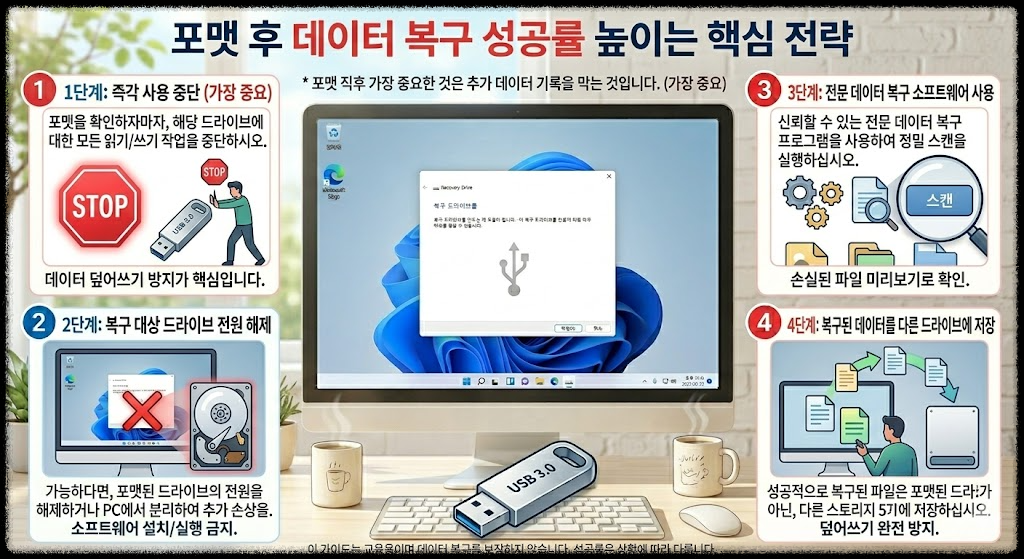 포맷 후 데이터 복구 성공률 높이는 방법