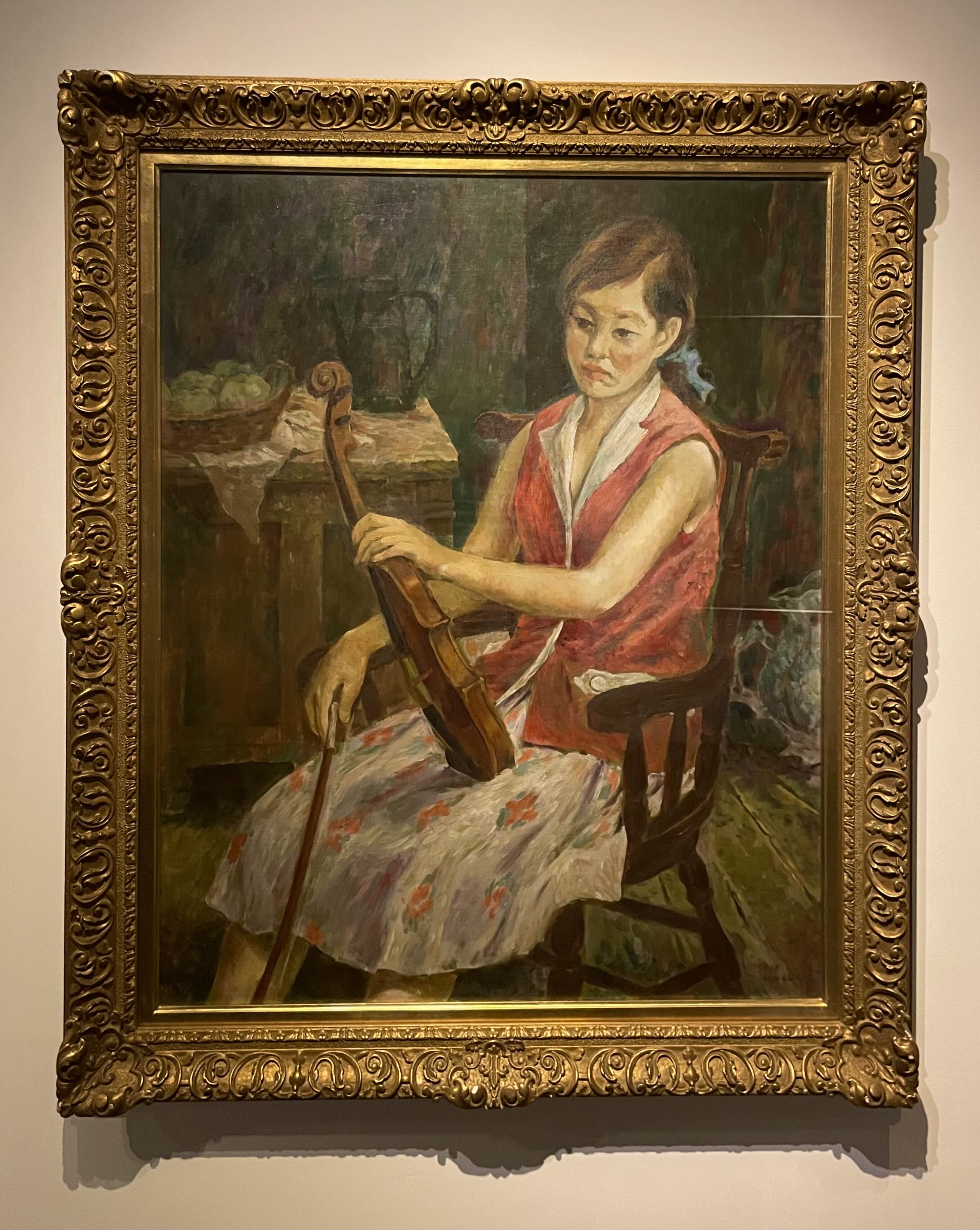 문학진-소녀와 바이올린 (1957, 캔버스에 유채)