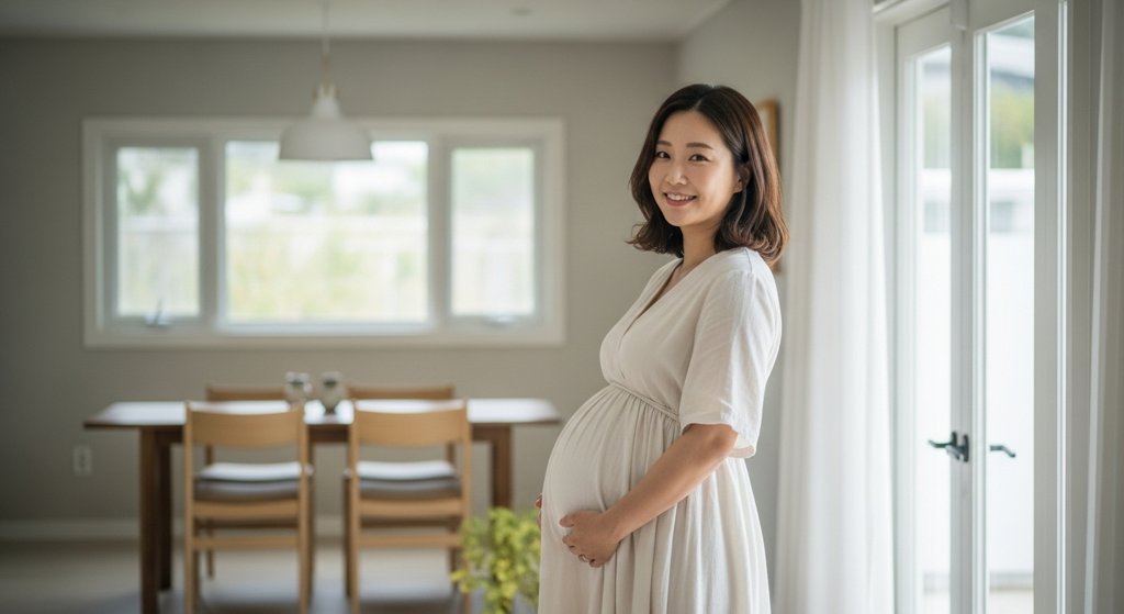 행복해 하는 임산부