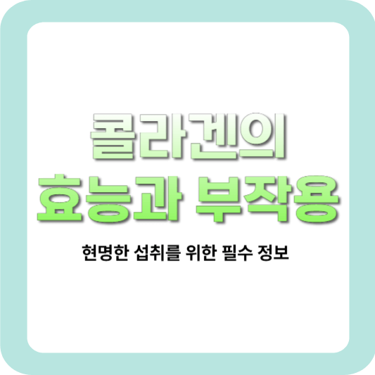 콜라겐의 효능과 부작용