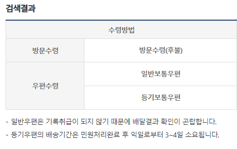 차량등록증 재발급 우편수령