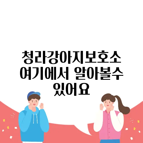 청라강아지보호소 여기에서 알아볼수 있어요