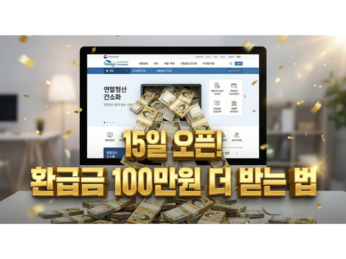 2026년 연말정산 환급금 조회 및 많이 받는 법, 1월 15일 홈택스 오픈 대비 필독서