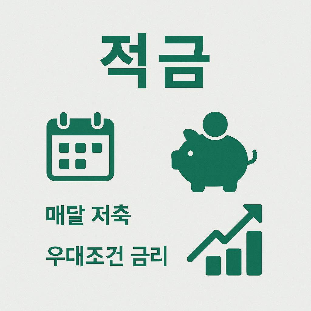 기업은행 적금 인포그래픽 이미지로, 매달 저축하며 우대조건 금리를 받을 수 있는 적금의 장점과 꾸준한 저축 습관을 위한 특징을 설명하는 자료입니다.