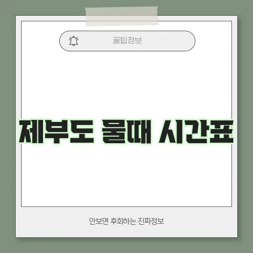 제부도 물때 시간표
