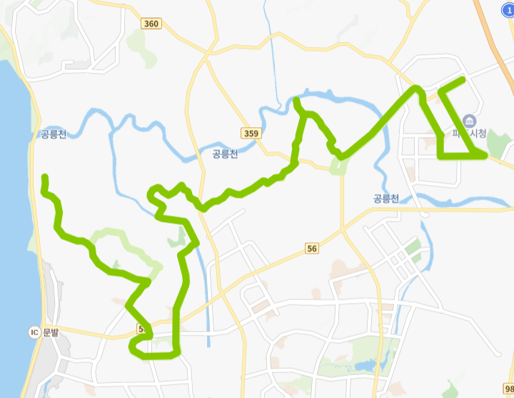 파주-77-1번-버스-노선-지도