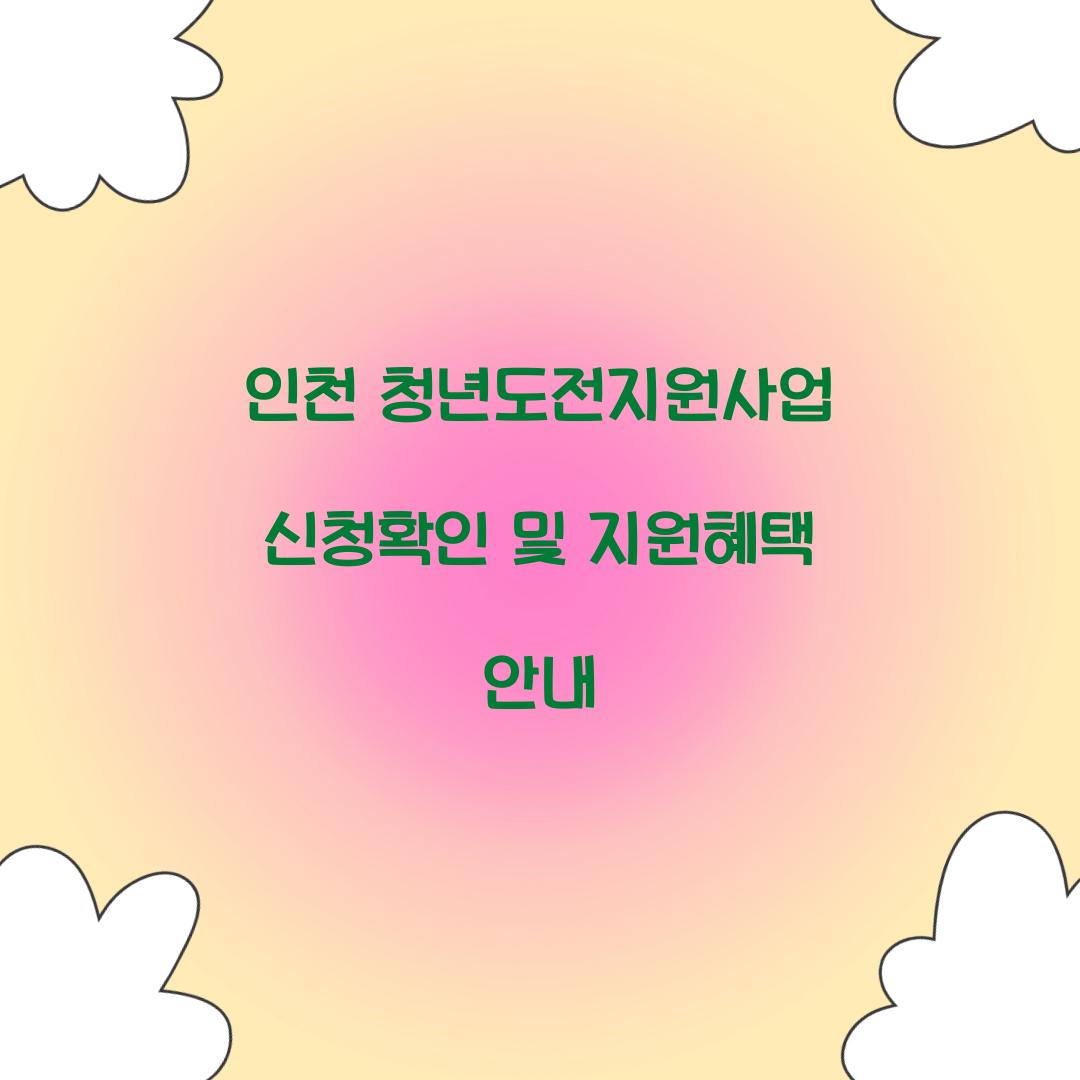 인천 청년도전지원사업 신청확인