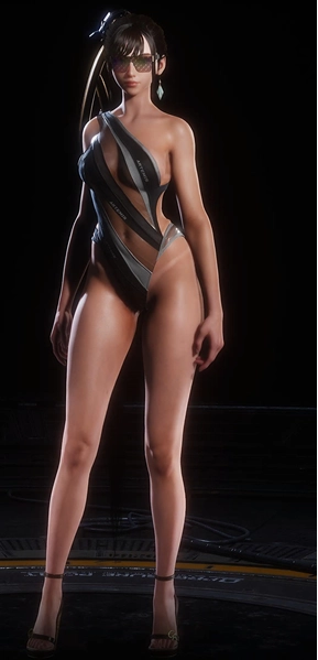 웨이브 오블리크 모노키니