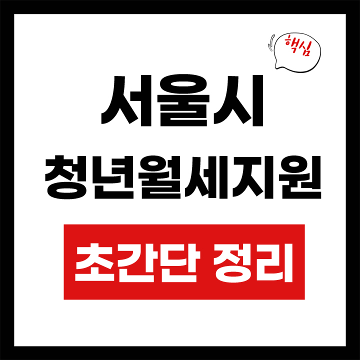 서울시 청년월세지원 초간단 정리