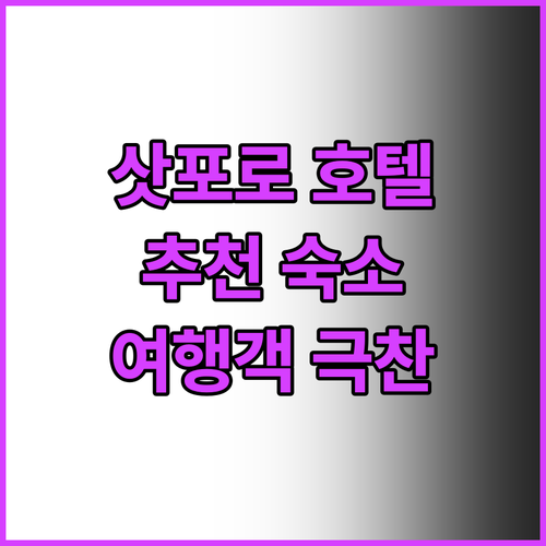 삿포로 인기 호텔 추천! 여행객이 극..