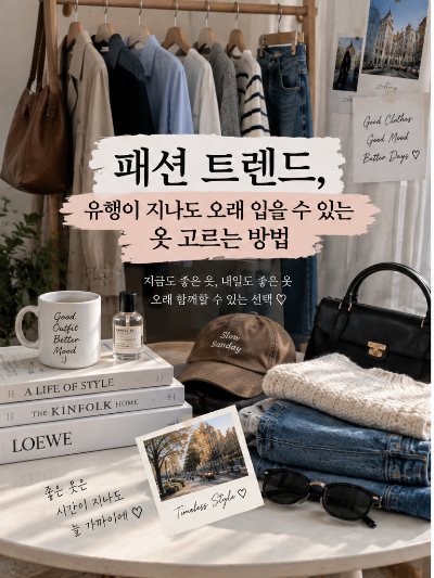 패션 트렌드, 유행이 지나도 오래 입을 수 있는 옷 고르는 방법