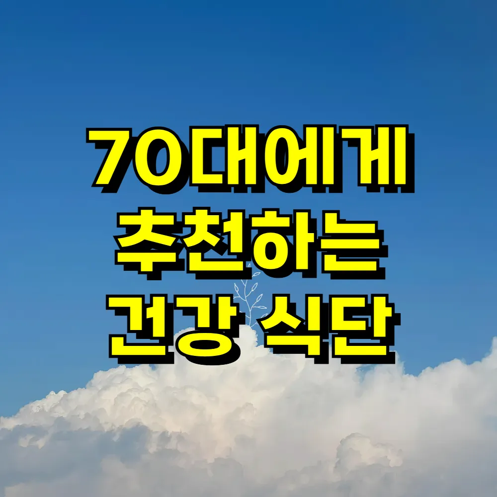 70대에게 추천하는 건강 식단