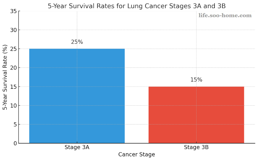 위암 3기 생존율. 그래프