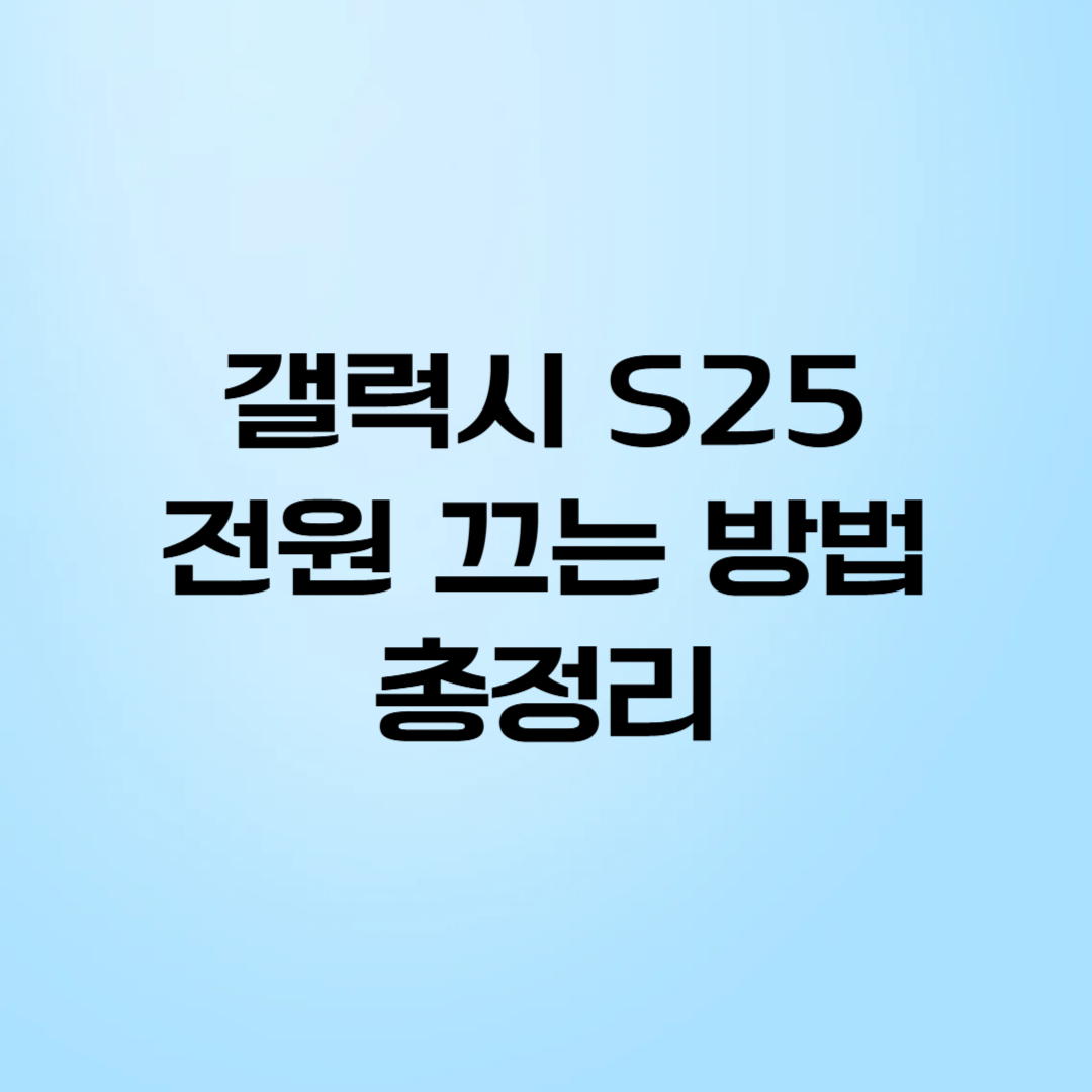 갤럭시 핸드폰 전원끄기