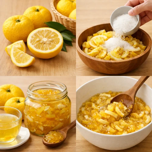 유자차 재료 조합 모습