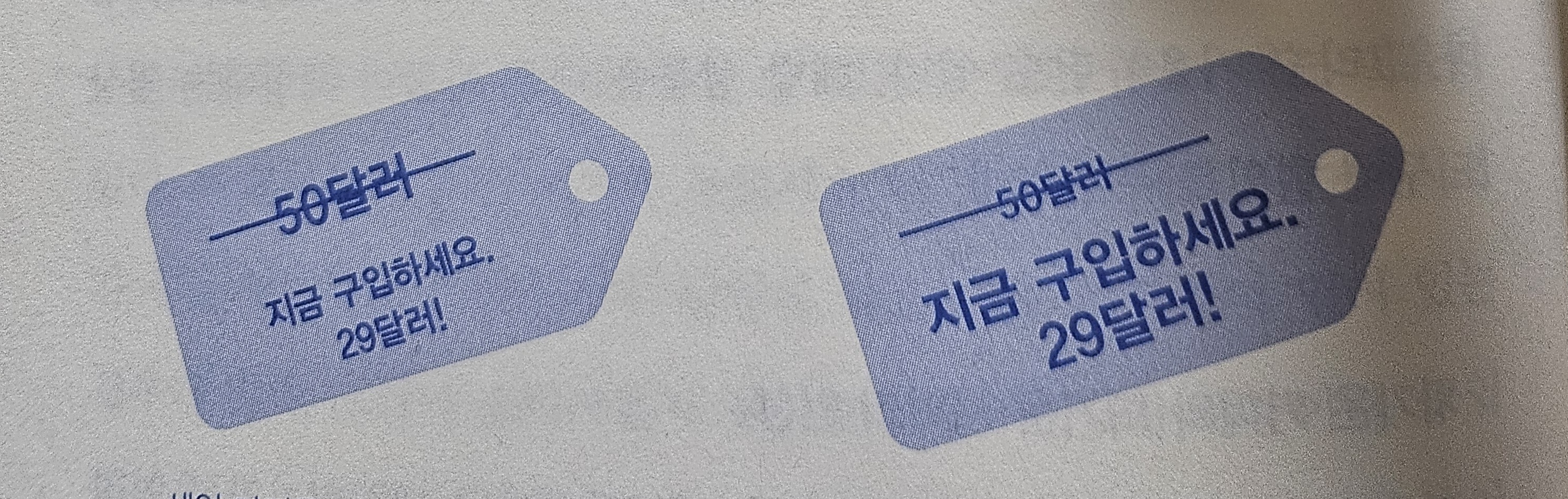 글씨 크기가 가격에 미치는 영향 - 작은 글씨가 가격을 더 낮아 보이게 한다.