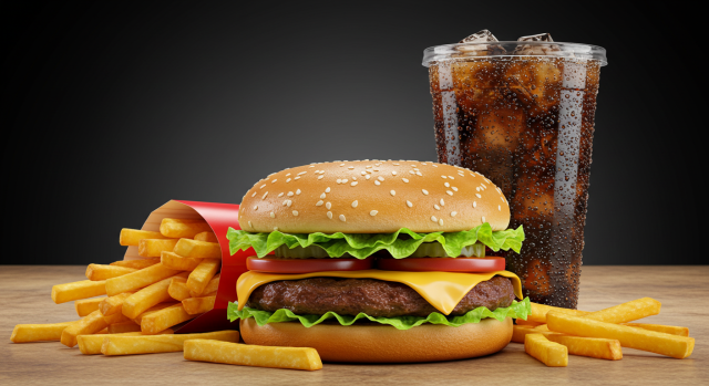 햄버거와 콜라 같은 고칼로리 패스트푸드