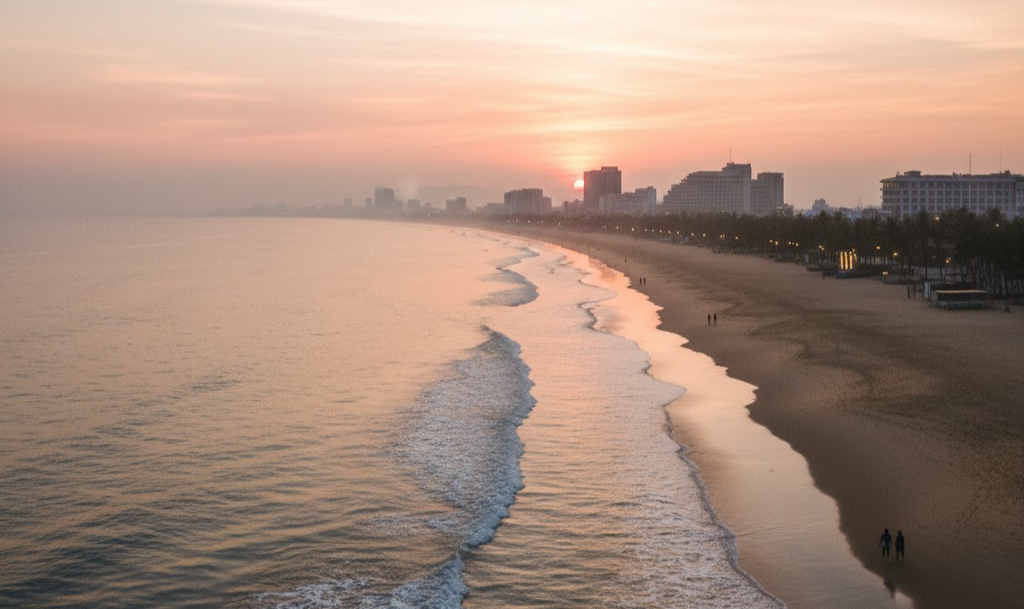 다낭 미케비치의 해변과 리조트 풍경