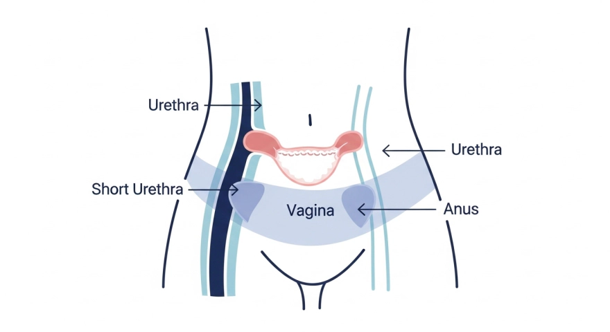 방광염 주요 증상 7가지를 표현한 아이콘 세트
